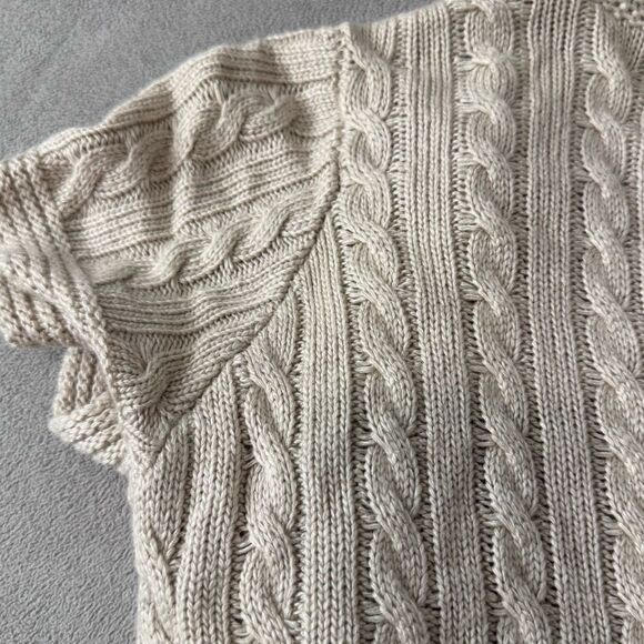 Zara Knit  Cable Knit Short Sleeve Cardigan Size L - Picture 15 of 16